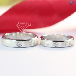 Nhẫn bạc đôi khắc tên theo yêu cầu ND0351 - Trang sức TNJ