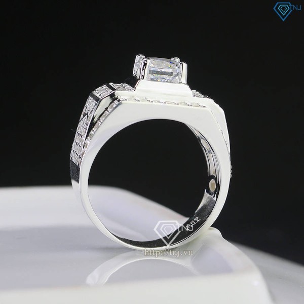 Nhẫn bạc nam đính đá trắng sang trọng NNA0715  - Trang sức TNJ