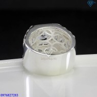 Nhẫn nam bạc bản to đính đá sang trọng NNA0721  - Trang sức TNJ