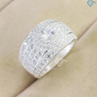 Nhẫn bạc nam mặt tròn đính đá NNA0727 - Trang sức TNJ