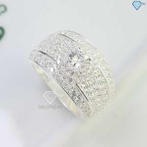 Nhẫn bạc nam mặt tròn đính đá NNA0727 - Trang sức TNJ