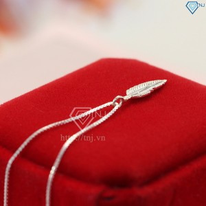 Dây chuyền bạc nữ nhỏ mặt hình chiếc lá DCN0341 - Trang Sức TNJ