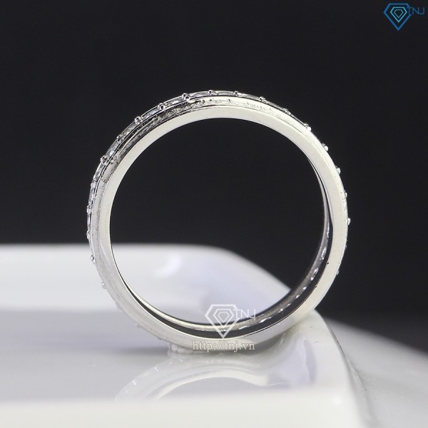 Nhẫn nam bạc dạng tròn đính full kim cương Moissanite NNAM0171