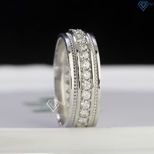 Nhẫn nam bạc dạng tròn đính full kim cương Moissanite NNAM0171