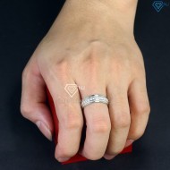 Nhẫn nam bạc dạng tròn đính full kim cương Moissanite NNAM0171