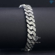 Lắc tay Cuban cho nam đính full kim cương Moissanite bản  9mm LTAM0009