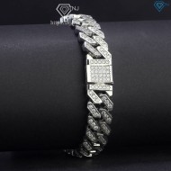 Lắc tay Cuban cho nam đính full kim cương Moissanite bản  9mm LTAM0009