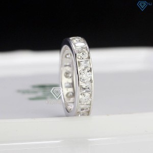 Nhẫn nam bạc đeo ngón út đá tròn kim cương Moissanite NNAM0174