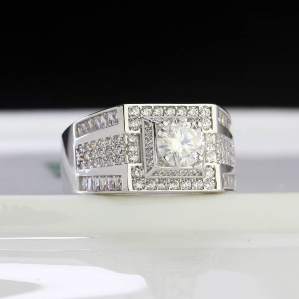 Nhẫn nam Moissanite đơn giản đính đá 6.0mm - Kiểm định GRA NNAM0176