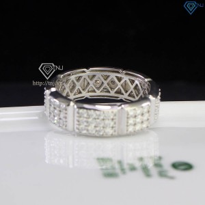 Nhẫn nam bạc dạng tròn đính full kim cương Moissanite NNAM0177