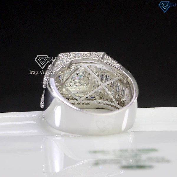 Nhẫn nam cao cấp đính kim cương Moissanite đẹp 6.5mm NNAM0180