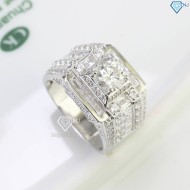 Nhẫn nam cao cấp đính kim cương Moissanite đẹp 6.5mm NNAM0180