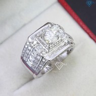 Nhẫn nam cao cấp đính kim cương Moissanite đẹp 6.5mm NNAM0180