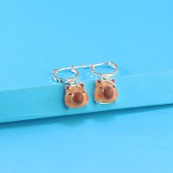 Bông tai bạc cho bé hình Capypara BTT0028