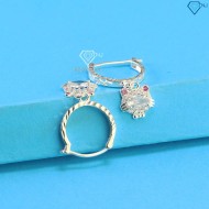 Bông tai bạc cho bé gái hình Hello Kitty đá trắng BTT003 Trang Sức TNJ