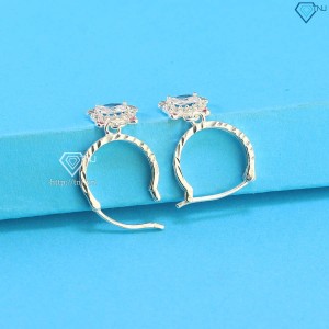 Bông tai bạc cho bé gái hình Hello Kitty đá trắng BTT003 Trang Sức TNJ