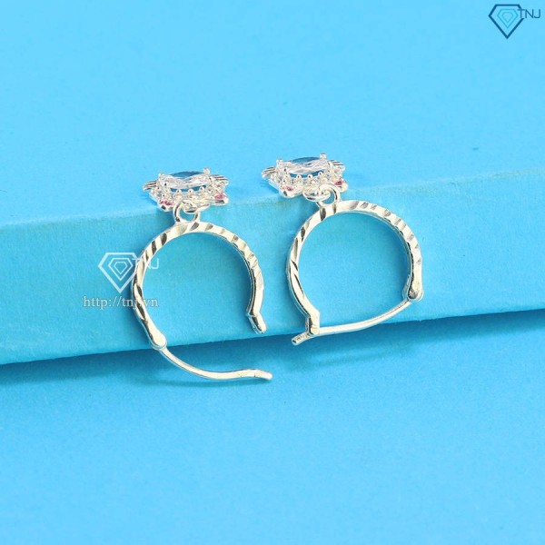 Bông tai bạc cho bé gái hình Hello Kitty đá trắng BTT003 Trang Sức TNJ
