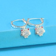 Bông tai bạc cho bé gái hình Hello Kitty đá trắng BTT0032