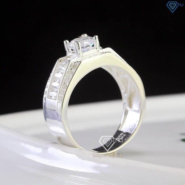 Nhẫn bạc nam bản nhỏ đính đá đẹp NNA0729 - Trang sức TNJ