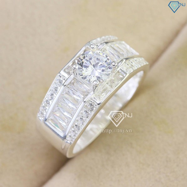 Nhẫn bạc nam bản nhỏ đính đá đẹp NNA0729 - Trang sức TNJ