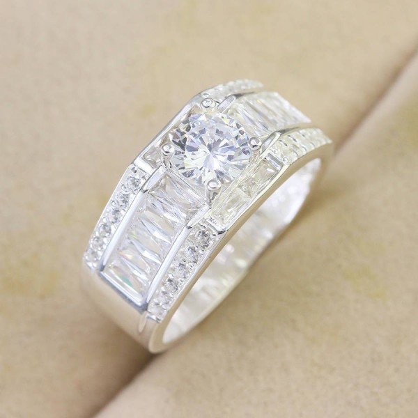 Nhẫn bạc nam bản nhỏ đính đá đẹp NNA0729