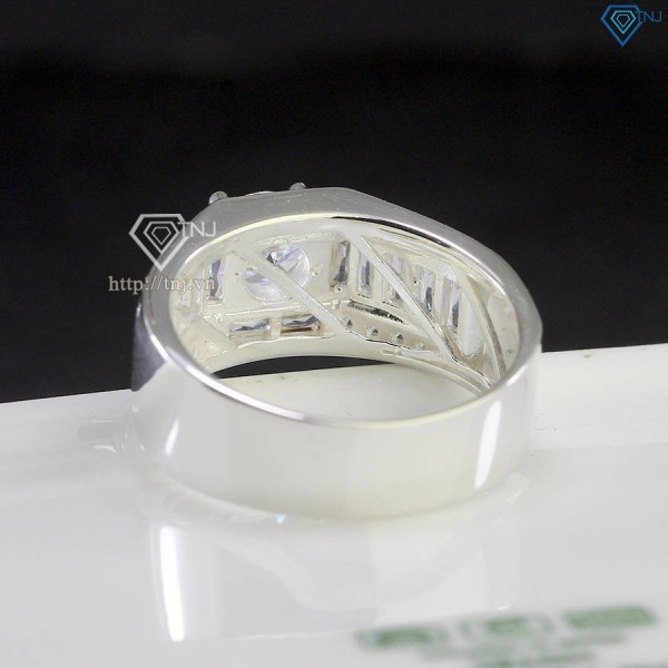 Nhẫn bạc nam bản nhỏ đính đá đẹp NNA0729 - Trang sức TNJ