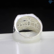 Nhẫn bạc nam đính full đá hình kẻ caro sang trọng NNA0732