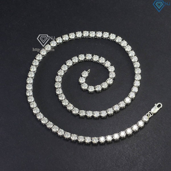 Dây chuyền Tennis bạc full Moissanite 5mm DCKM0001- Trang Sức TNJ