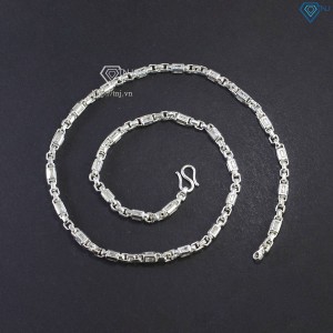 Dây chuyền bạc nam cách điệu đính đá đẹp DCK0145