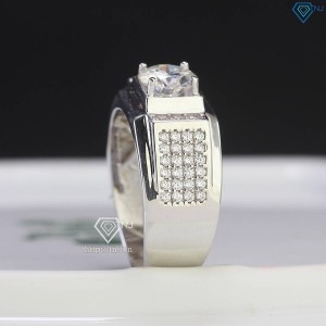 Nhẫn nam đơn giản Moissanite đính kim cương 6.5mm NNAM0182