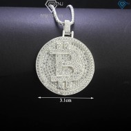 Dây chuyền bạc nam mặt Bitcoin đính full đá đẹp DCA0164