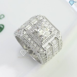Nhẫn bạc nam bản to đính kim cương Moissanite 8.0mm NNAM0185