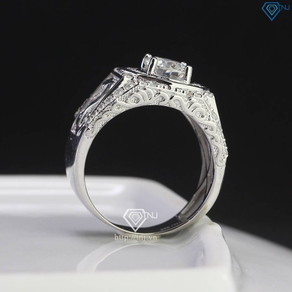 Nhẫn bạc nam hình rắn đính kim cương Moissanite 7.0mm NNAM0186