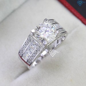 Nhẫn Moissanite nam sang trọng 9.0mm - Kiểm định GRA NNAM0190