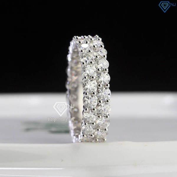Nhẫn nam bạc dạng tròn đính full kim cương Moissanite NNAM0191