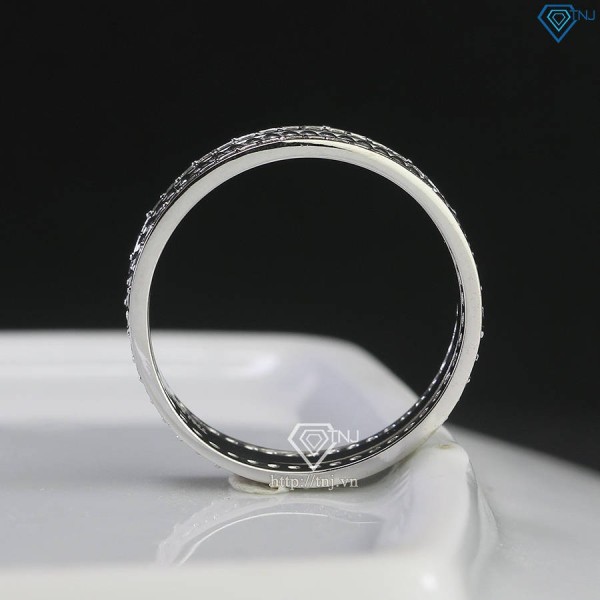 Nhẫn nam bạc đính full kim cương Moissanite đơn giản NNAM0194