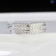 Nhẫn nam bạc đính full kim cương Moissanite đơn giản NNAM0195