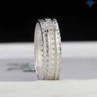 Nhẫn nam bạc đính full kim cương Moissanite đơn giản NNAM0195