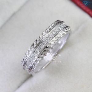 Nhẫn nam bạc đính full kim cương Moissanite đơn giản NNAM0195