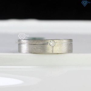 Nhẫn nam bạc đơn giản nhám đính kim cương Moissanite NNAM0197