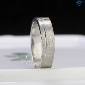 Nhẫn nam bạc đơn giản nhám đính kim cương Moissanite NNAM0197