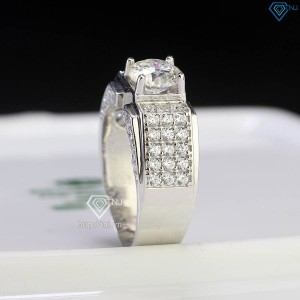 Nhẫn Moissanite nam đính đá kim cương 7.0mm - Kiểm định GRA NNAM0200