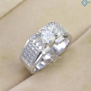 Nhẫn Moissanite nam đính đá kim cương 7.0mm - Kiểm định GRA NNAM0200
