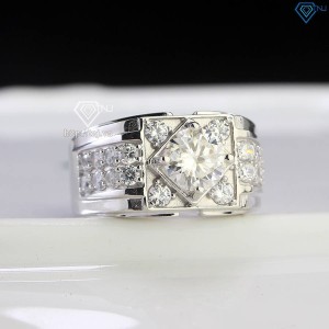 Nhẫn Moissanite nam đính đá kim cương 7.0mm - Kiểm định GRA NNAM0201