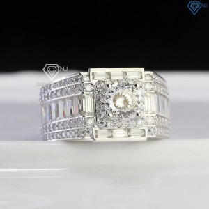 Nhẫn nam đính full kim cương Moissanite 7.0mm 161 giác cắt NNAM0202