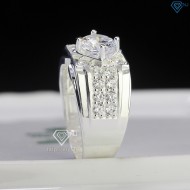 Nhẫn bạc nam đính đá trắng sang trọng NNA0734