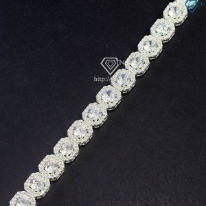 Lắc tay bạc nam Tennis vuông đính đá đẹp LTA0185