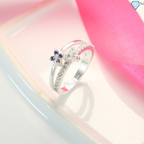 Nhẫn bạc nữ hình bông hoa đính đá đẹp NN0167 - Trang Sức TNJ
