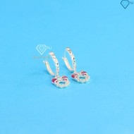 Bông tai cho bé gái hình chiếc nơ đá đỏ BTT0037