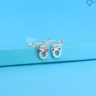 Bông tai cho bé gái hình chiếc nơ đá đỏ BTT0037